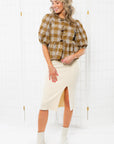 Beige Ribbed Cozy Knit Midi Skirt-Bottoms-Allie Rose-L. Mae Boutique & Wild Mabel Clothing