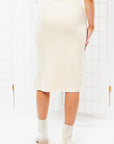 Beige Ribbed Cozy Knit Midi Skirt-Bottoms-Allie Rose-L. Mae Boutique & Wild Mabel Clothing