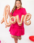 Berry Suede Puff Sleeve Mini Dress-Dresses-Fate-L. Mae Boutique & Wild Mabel Clothing