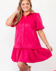Berry Suede Puff Sleeve Mini Dress-Dresses-Fate-L. Mae Boutique & Wild Mabel Clothing