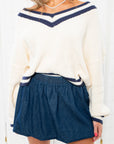 Blue Jean Baby Denim Bubble Hem Mini Skirt-Bottoms-Klesis-L. Mae Boutique & Wild Mabel Clothing