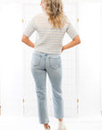 Camari Natural Blue Striped Knit Collared Cardigan-Tops-By Together-L. Mae Boutique & Wild Mabel Clothing