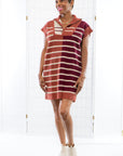 Care to Contrast Chestnut Striped Knit Dress-Dresses-Entro-L. Mae Boutique & Wild Mabel Clothing