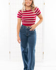 Chloe Dark Denim High Rise Wide Leg Full Length Jean-Bottoms-Judy Blue-L. Mae Boutique & Wild Mabel Clothing