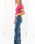 Chloe Dark Denim High Rise Wide Leg Full Length Jean-Bottoms-Judy Blue-L. Mae Boutique & Wild Mabel Clothing