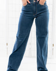 Chloe Dark Denim High Rise Wide Leg Full Length Jean-Bottoms-Judy Blue-L. Mae Boutique & Wild Mabel Clothing