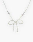 Claire Ivory Beaded Bow Necklace-Jewelry-Pannee-L. Mae Boutique & Wild Mabel Clothing