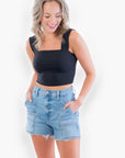 Clare Black Thick Strap Seamless Crop Top-Tops-RD Style-L. Mae Boutique & Wild Mabel Clothing