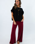 Soft and lightweight black knit top for fall workwear, neutral game day top, USC game day black top