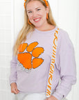 Clemson Tigers Signature Corded Crewneck Sweatshirt-Tops-Chicka-D-L. Mae Boutique & Wild Mabel Clothing