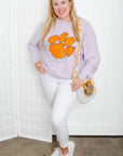 Clemson Tigers Signature Corded Crewneck Sweatshirt-Tops-Chicka-D-L. Mae Boutique & Wild Mabel Clothing