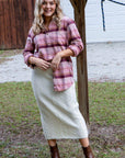 Cozy Up Cream Cable Knit Midi Skirt-Bottoms-Heyson-L. Mae Boutique & Wild Mabel Clothing
