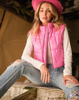 Cozy Up Quilted Puffer Zip Crop Vest-Outerwear-Blue B-L. Mae Boutique & Wild Mabel Clothing