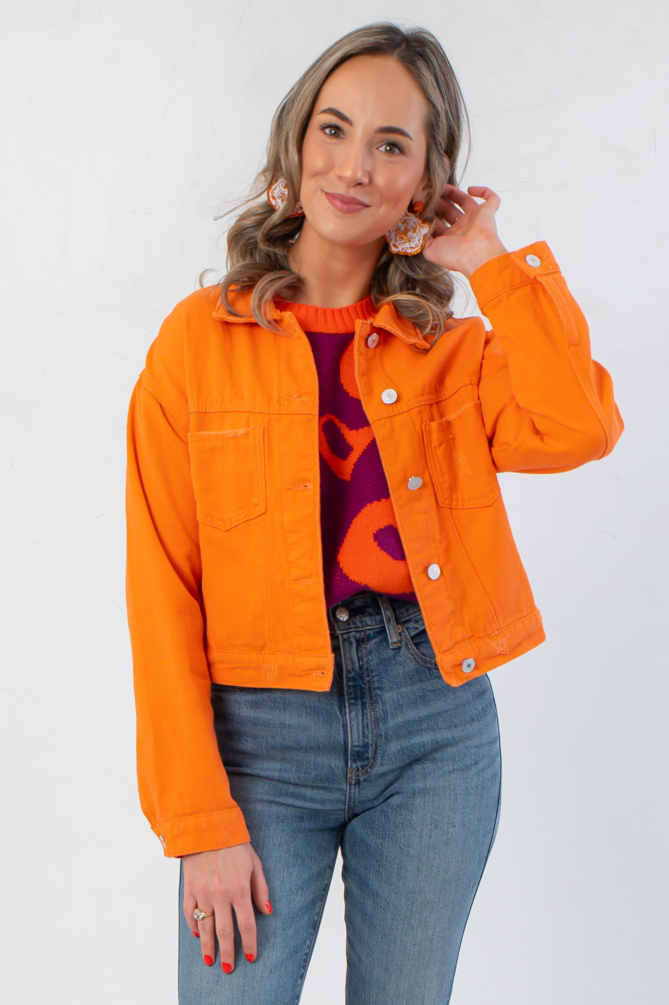 Orange You Cute Denim Jacket
