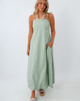 Shoreline Striped Bubble Hem Maxi Dress