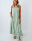 Shoreline Striped Bubble Hem Maxi Dress