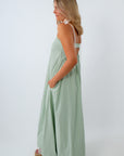 Shoreline Striped Bubble Hem Maxi Dress