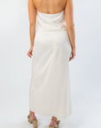 Simply Satin Ivory Slip Midi Skirt