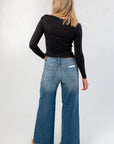 Alain Black Long Sleeve Asymmetric Top
