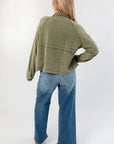 Washed Olive Checkered Collar Barn Jacket