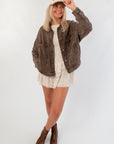 Espresso Oversized Brown Denim Jacket