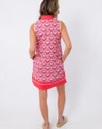 Fairway Floral Hot Pink Contrast Shift Dress