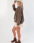 Espresso Oversized Brown Denim Jacket