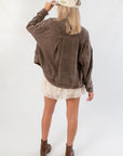 Espresso Oversized Brown Denim Jacket