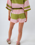 Strawberry Matcha Stripe Drawstring Shorts