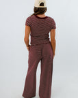 Wide leg lounge pants, striped matching loungewear set, fall loungewear