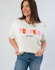 It's Pumpkin Season Embroidered Short Sleeve Sweater