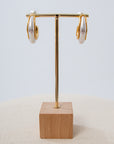 Venus White Pearl 18K Plated Hoop Earrings