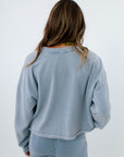 Blue sweatshirt matching knit pants set, blue matching lounge set, Z Supply crewneck