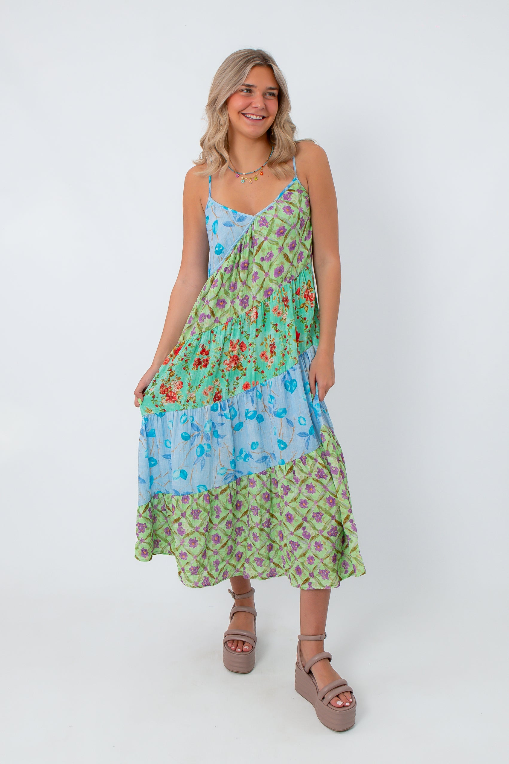lightweight midi dress Seaside Meadows Tiered Midi Dress