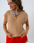 Teddy Tan Textured Sleeveless Sweater