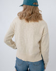 Coastal Cream Seashell Print Knit Sweater