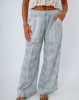 Blue Stripe Woven Pants coverup