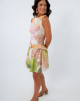 hydrangea printed mini dress