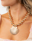 Gold Statement Shell Necklace