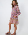 Magic Star Lily Long Sleeve Floral Mini Dress