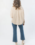 Carry On Taupe Embroidered Button Up Top