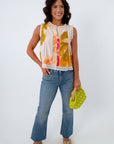 Marie Floral Eyelet Trim Sleeveless Top