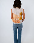 Marie Floral Eyelet Trim Sleeveless Top