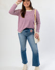Storm The Field Purple Striped Sweater