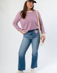 Storm The Field Purple Striped Sweater