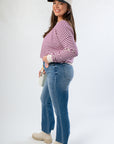 Storm The Field Purple Striped Sweater