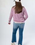 Storm The Field Purple Striped Sweater