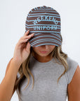 Weekend Uniform Blue & Brown Striped Trucker Hat