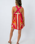 Pink & Orange Ric Rac Trim Mini Dress
