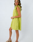 glam lime green summer office dress